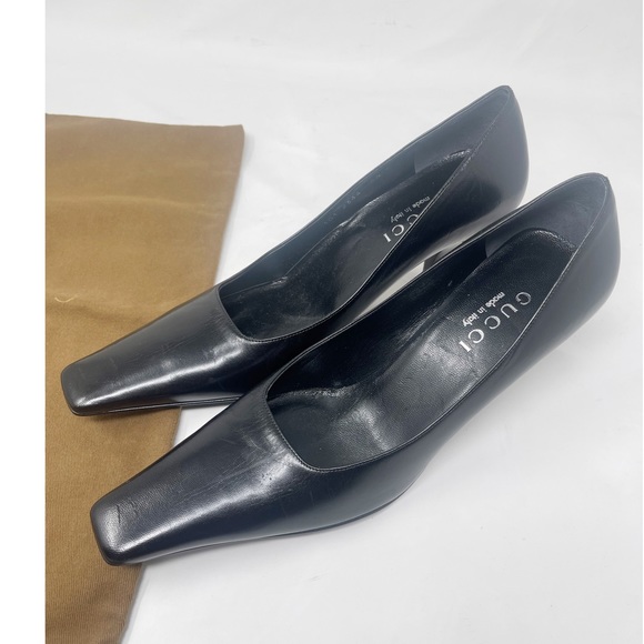 Gucci Pumps Black Square toe stacked heel 6.5 - Picture 4 of 7